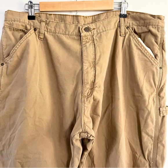 Wrangler Fleece Lined Carpenter Pants in Khaki Authentic Workwear Warm 40x30 - Picture 5 of 10